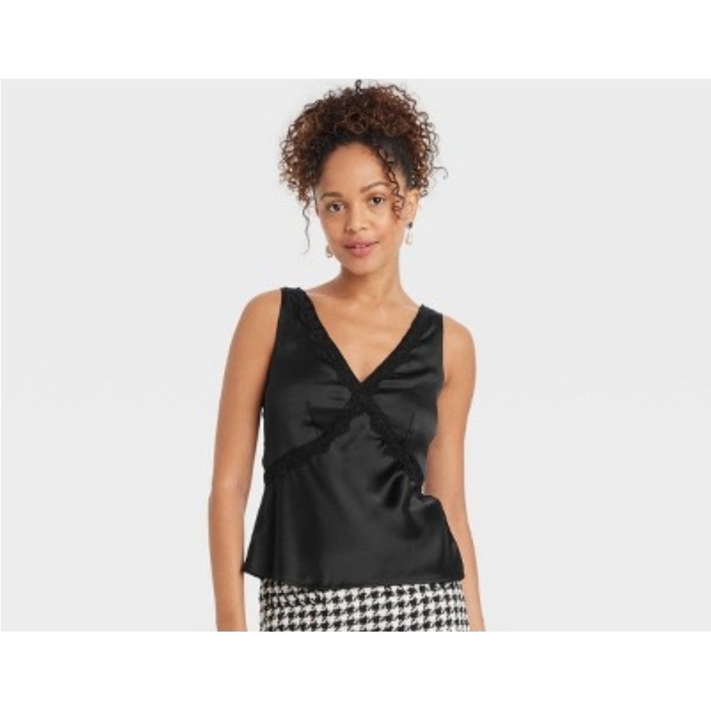 a new day Black V-Neck Blouse